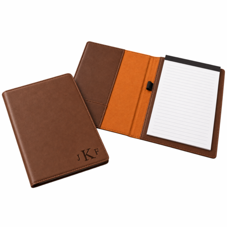 Brown Small Portfolio & Notebook with Roman Monogram