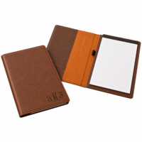 Brown Small Portfolio & Notebook with Script Monogram