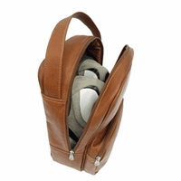 Carry All Vertical Leather Golf Shoe Bag