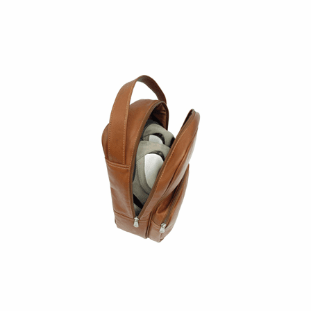 Carry All Vertical Leather Golf Shoe Bag
