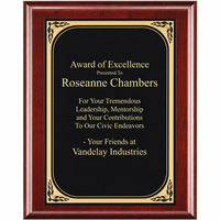 Cherry Plaque With  Black & Gold Engraving Plate - CB106
