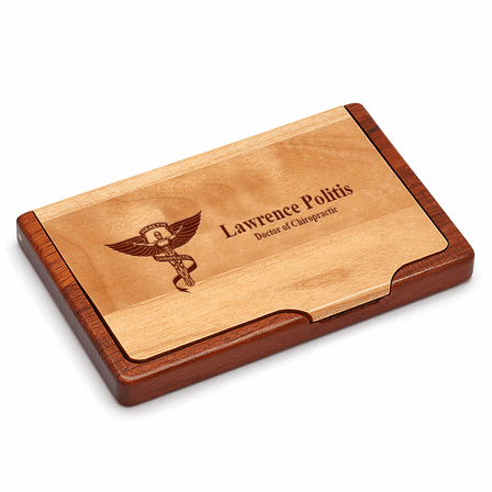 Chiropractor's Engraved Business Card Holder