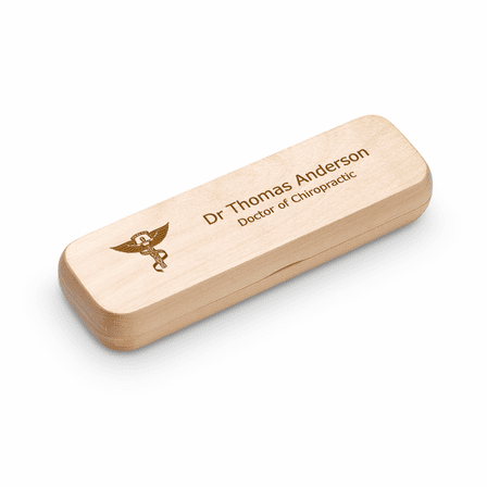 Chiropractor Theme Maple Wood Laser Engraved Double Pen and Box Set