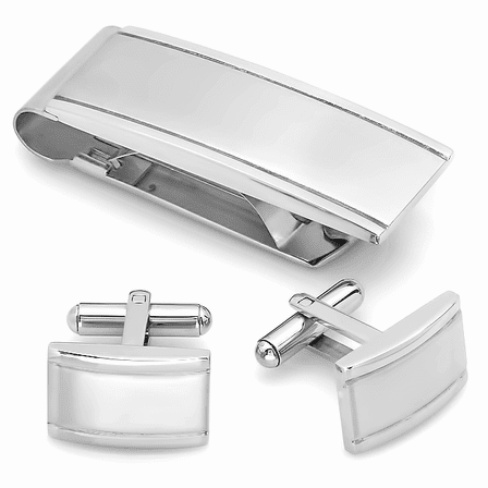 Classic Collection Engraved Money Clip & Cufflinks Gift Set