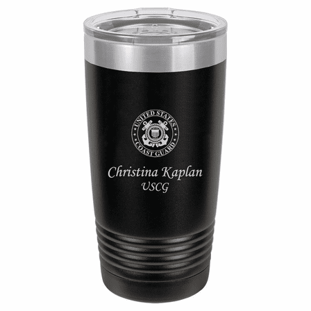 Coast Guard Theme Personalized 20 Ounce Black Polar Camel Travel Mug