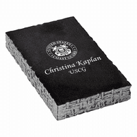 Coast Guard Theme Personalized Black Marble Paperweight