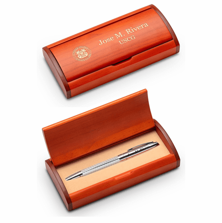 Coast Guard Theme Personalized Diamond Cut Ballpoint Pen Gift Set