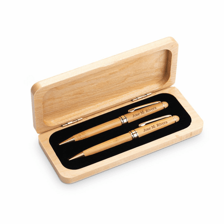 Coast Guard Theme Personalized  Elegance Collection Maple Wood Pen & Pencil Set