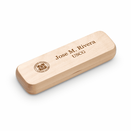 Coast Guard Theme Personalized Maple Wood Double Pen and Box Set