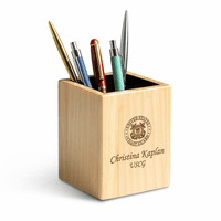 Coast Guard Theme Personalized Maple Wood Pen and Pencil Cup