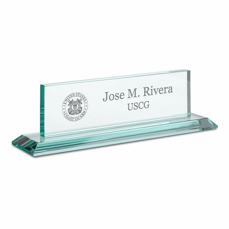 Coast Guard Theme Personalized Personalized Crystal Desktop Name Plate