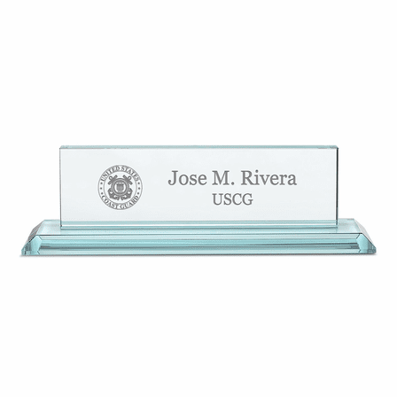 Coast Guard Theme Personalized Personalized Crystal Desktop Name Plate