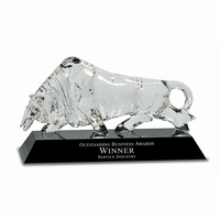 Crystal Bull With Personalized Black Crystal Base