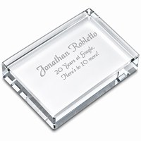 Crystal Clear Rectangular Paperweight with Free Laser Engraving