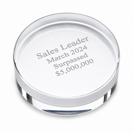 Crystal Clear Round Paperweight with Free Laser Engraving