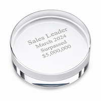 Crystal Clear Round Paperweight with Free Laser Engraving