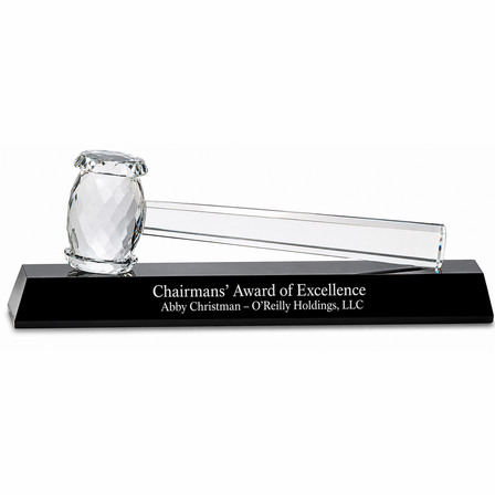 Crystal Gavel On Black Crystal Base