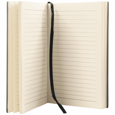 Dark Brown Journal with Black Satin Bookmark with Personalized Initials