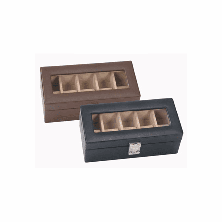 Deluxe Genuine Leather 5 Watch Box