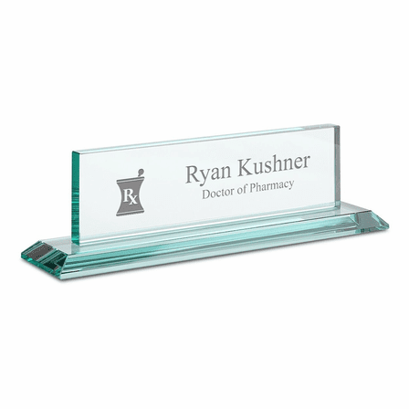 Distinguished Collection Pharmacist Theme Personalized Crystal Desktop Name Plate