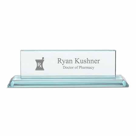 Distinguished Collection Pharmacist Theme Personalized Crystal Desktop Name Plate