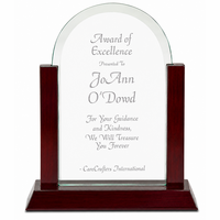 Dome Jade Glass & Mahogany Award