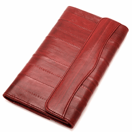 Eel Skin Collection Snap Closing Checkbook Wallet & Organizer