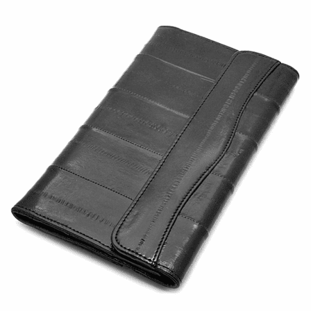 Eel Skin Collection Snap Closing Checkbook Wallet & Organizer