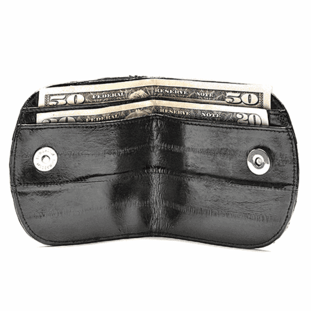 Eel Skin Collection Snap Closing Travel Wallet with Change Pouch - Disconitinued