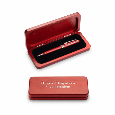 Elegance Collection Cherry Finish Laser Engraved Ballpoint Pen Set - Discontinued