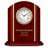 Elite Collection Personalized Rosewood Desk Clock With Gold Accents