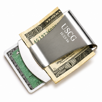 Engraved Metal Money Clip & Credit Card Holder - Silver