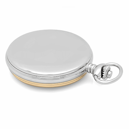 Engraved Two Tone Charles Hubert Pocket Watch and Chain #3553-T