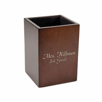 Espresso Finish Wooden Pen & Pencil Cup - Discontinued