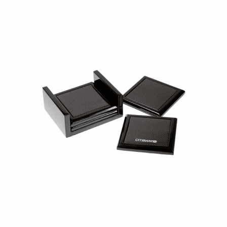Executive Carbon Fiber 4 Piece Coaster Set