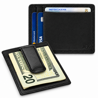Executive Collection RFID Blocking Black Leather Card Holder with Money Clip