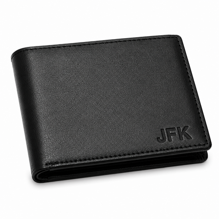 Executive Collection RFID Blocking Black Leather Slim Front Pocket Wallet