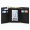 Executive Collection RFID Blocking Black Leather Trifold Wallet with Center ID Window