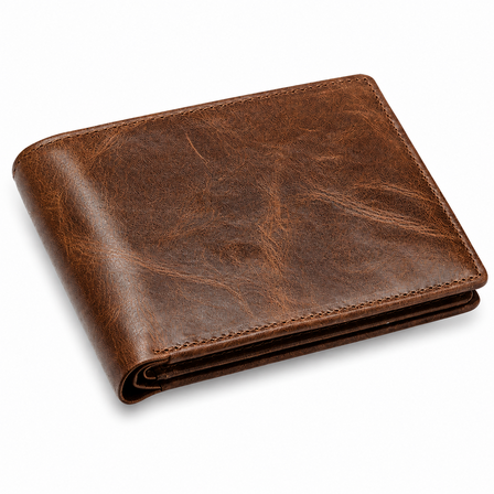 Executive Collection RFID Blocking Brown Leather Bifold Wallet with Double ID Holder