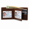 Executive Collection RFID Blocking Brown Leather Bifold Wallet with Double ID Holder