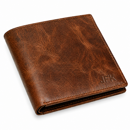 Executive Collection RFID Blocking Brown Leather Hipster Wallet