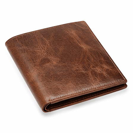 Executive Collection RFID Blocking Brown Leather Hipster Wallet