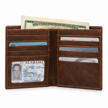 Executive Collection RFID Blocking Brown Leather Hipster Wallet
