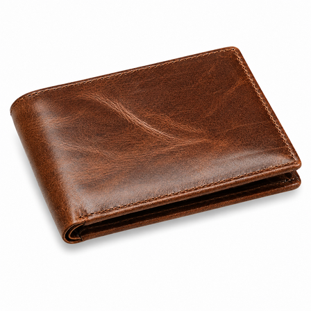 Executive Collection RFID Blocking Brown Leather Slim Front Pocket Wallet