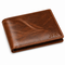 Executive Collection RFID Blocking Brown Leather Slim Front Pocket Wallet