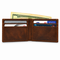 Executive Collection RFID Blocking Brown Leather Slim Front Pocket Wallet