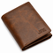 Executive Collection RFID Blocking Brown Leather Trifold Wallet with Center ID Window