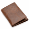 Executive Collection RFID Blocking Brown Leather Trifold Wallet with Center ID Window