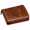Executive Collection RFID Blocking Brown Leather Zipper Wallet