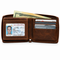 Executive Collection RFID Blocking Brown Leather Zipper Wallet